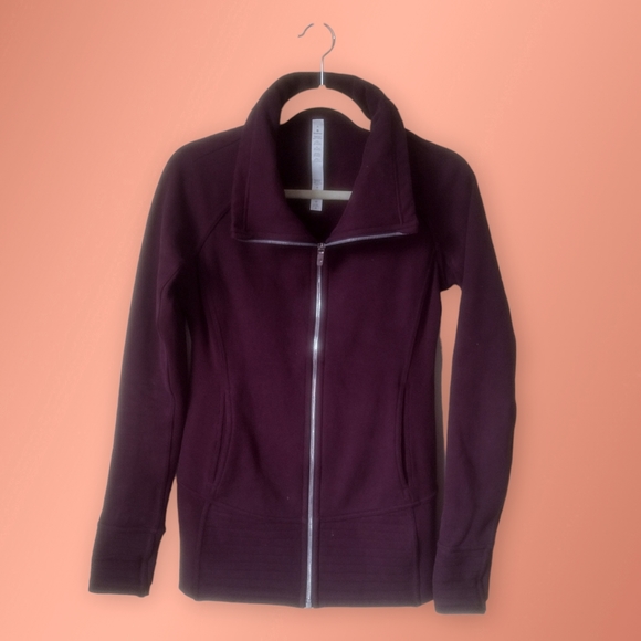 Lululemon Radiant Jacket II Cassis Cotton Fleece Size 6 - Picture 6 of 11